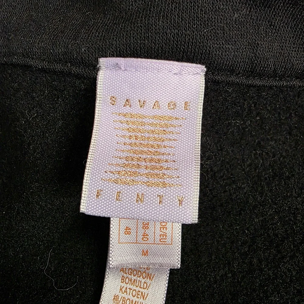 Savage X Fenty Black Oversized Button Up Sweatshirt  Size 8-12 W or‎ 38-40 Men
